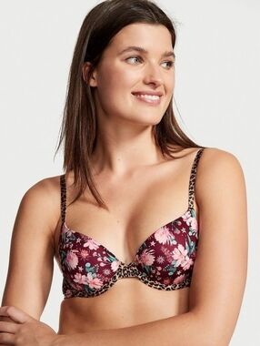 Victoria's Secret Floral Underwire Lined Demi Bra Size 40DD
